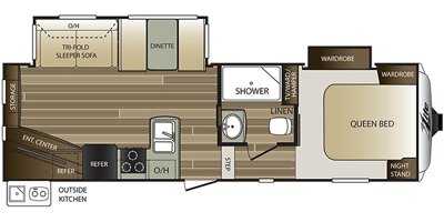 2017 Keystone Cougar X-Lite 25RES floorplan