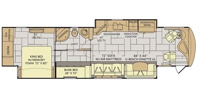 2017 Fleetwood Discovery® LXE 40G floorplan