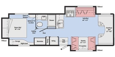 2017 Winnebago Minnie Winnie 31D floorplan