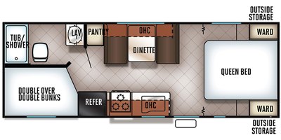 2017 Forest River Cherokee Grey Wolf West 22BH floorplan