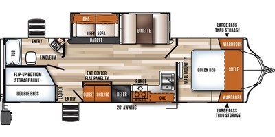 2017 Forest River Vibe 285BHS floorplan