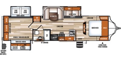2017 Forest River Vibe 323QBS floorplan