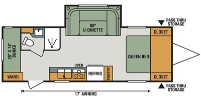 2017 KZ Connect Lite C221BH floorplan