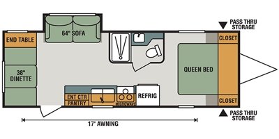 2017 KZ Connect Lite C221RD floorplan