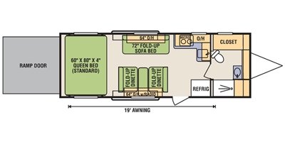 2017 Livin Lite QuickSilver VRV 8.5x24FBA floorplan