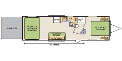 2017 Livin Lite QuickSilver VRV 8.5x30FBR floorplan