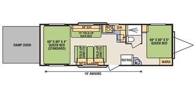 2017 Livin Lite QuickSilver VRV 8.5x26FBR floorplan