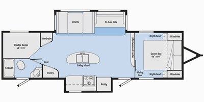 2017 Winnebago Minnie Plus 28DDBH floorplan