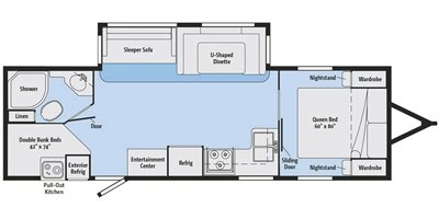 2017 Winnebago Minnie Plus 27BHSS floorplan