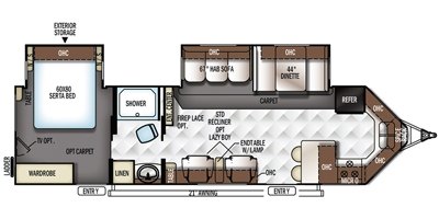 2017 Forest River Rockwood Windjammer 3008W floorplan