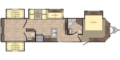 2017 CrossRoads Hampton HP381QB floorplan