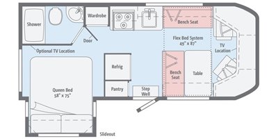 2017 Winnebago Fuse 23T floorplan