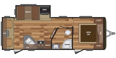 2017 Keystone Hideout LHS Series (East) 252LHS floorplan