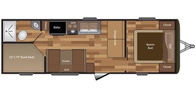 2017 Keystone Hideout LHS Series (West) 25LHSWE floorplan