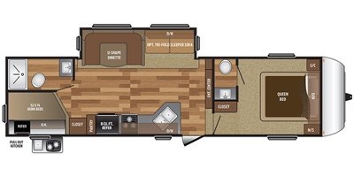 2017 Keystone Hideout (All Regions) 281DBS floorplan