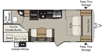 2017 Keystone Passport Ultra Lite Express 239ML floorplan