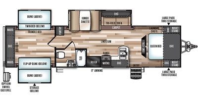 2017 Forest River Wildwood Heritage Glen Lite T311QB floorplan