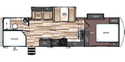 2017 Forest River Wildwood Heritage Glen Hyper Lyte 28BHHL floorplan