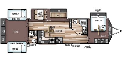 2017 Forest River Wildwood Lodge 404X4 floorplan
