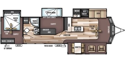 2017 Forest River Wildwood Lodge 385FLBH floorplan