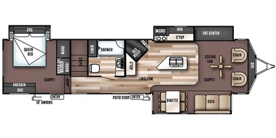 2017 Forest River Wildwood Lodge 4092BFL floorplan