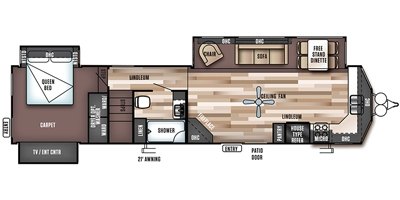 2017 Forest River Wildwood Lodge 4102BFK floorplan