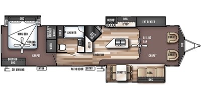 2017 Forest River Wildwood Lodge 393FLT floorplan