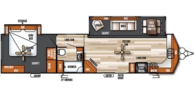 2017 Forest River Salem Villa Estate 394FKDS floorplan