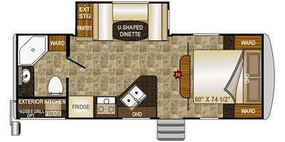 2017 Northwood Snow River 234 RBS floorplan