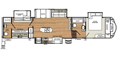2017 Forest River Sandpiper 383RBLOK floorplan