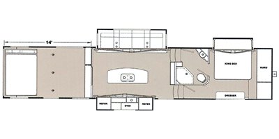 2017 Eclipse Attitude Garage 5th Wheels 39TSG floorplan