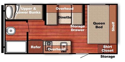 2017 Gulf Stream Ameri-Lite Super Lite 199DD floorplan