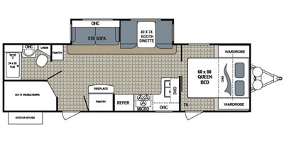 2017 Dutchmen Kodiak Ultimate 288BHSL floorplan