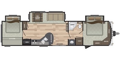 2017 Keystone Residence 40KBBH floorplan