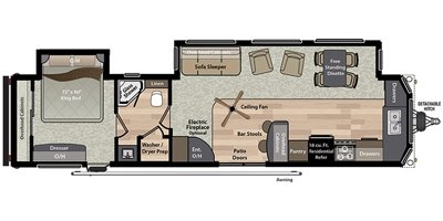 2017 Keystone Residence 401FK floorplan
