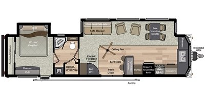 2017 Keystone Residence 40FK floorplan