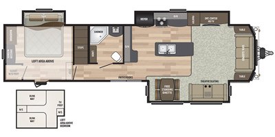 2017 Keystone Residence 40LOFT floorplan