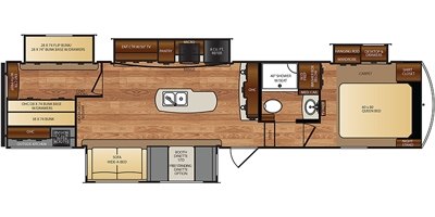 2017 Forest River Wildcat 36BHX floorplan