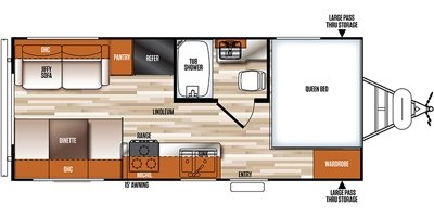 2017 Forest River Vibe Extreme Lite West Coast Edition 208RD floorplan