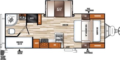 2017 Forest River Vibe Extreme Lite West Coast Edition 250BHS floorplan