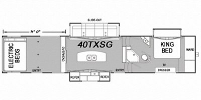 2017 Eclipse Stellar 5th Wheel Garage Model 40TXSG floorplan