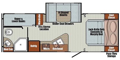 2017 Gulf Stream Vista Cruiser 23BHS floorplan