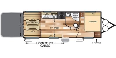 2018 Forest River Salem Cruise Lite T211SSXL floorplan