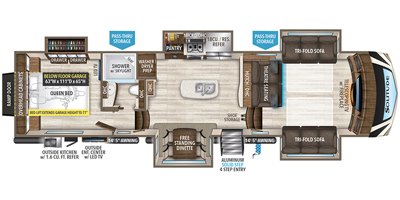 2018 Grand Design Solitude 374TH-R floorplan