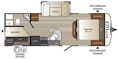 2018 Keystone Outback Ultra-Lite 255UBH floorplan