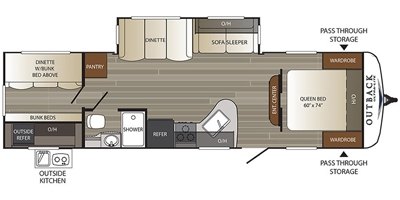 2018 Keystone Outback Ultra-Lite 293UBH floorplan