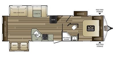 2018 Keystone Cougar Half-Ton (West) 32RESWE floorplan