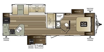2018 Keystone Cougar X-Lite 33MLS floorplan
