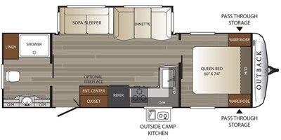 2018 Keystone Outback Super-Lite 266RB floorplan