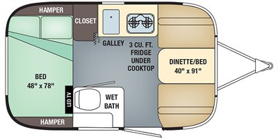 2018 Airstream Sport 16RB floorplan